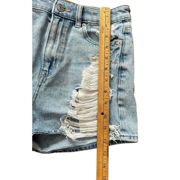 American Eagle Outfitters Light Wash Distressed Denim Festival Jean Shorts 2 - Picture 6 of 9